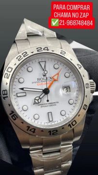 Relógio ROLEX AUTOMÁTICO OYSTER EXPLORER II FUNDO BRANCO 