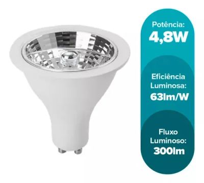 Lâmpada LED AR70 4.8W 2700K 300Lm Intral Luz Amarela 