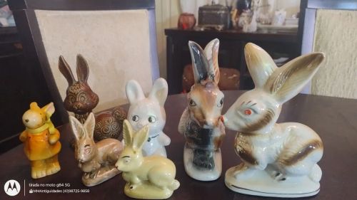 Lote de coelhinhos de porcelana