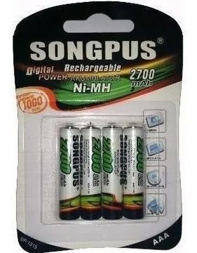 Pilha Palito Recarregável Song Com 4 Unidades Aaa Promocao