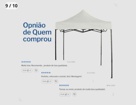 Tenda 3x3m reforçada NOVA