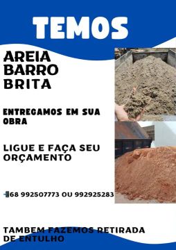 Areia barro e brita 