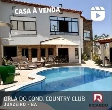 CASA DE ALTO PADRÃO À VENDA NA ORLA DO CONDOMÍNIO CLOUNTRY CLUB.