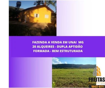 Venda fazenda Unaí MG 20 alqueires formada plana