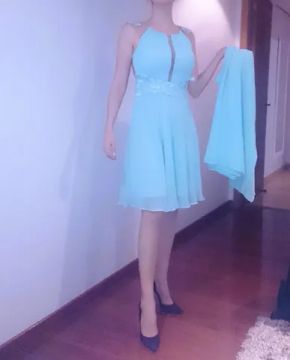 Vestido de festa - em crepe georgetti e renda - Salem