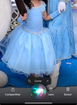 Vestido de Princesa Azul para Menina 4 anos