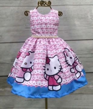 Vestido Hello Kitty Infantil Rosa