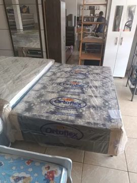 CAMA BOX CASAL ESPUMA SELADA NOVA 