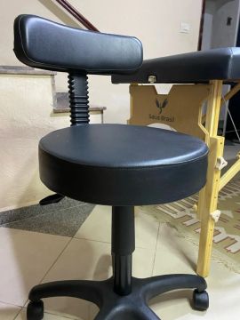 Maca Portátil Salus + Mocho + Escada + Apoio de cabeça 