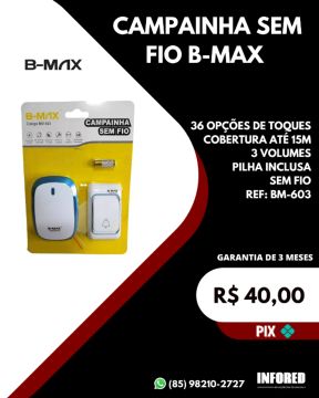 Campainha sem fio B-max BM-603