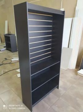 Estante Canaletada com 2 Prateleiras - Preto