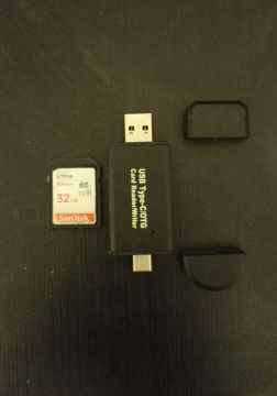 Cartão de memória Sandisk 32gb + adaptador