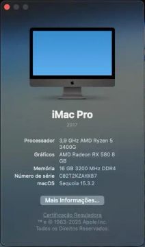 HACKINTOSH iMac Pro 2017 - 3,9 GHz AMD Ryzen 5 3400G