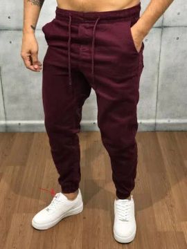 Calça jogger vinho masculina calças novas 