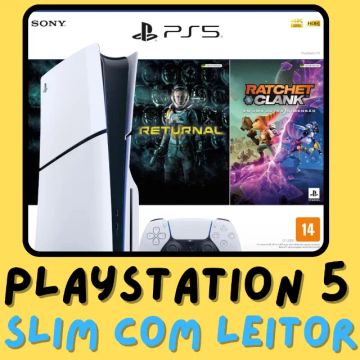 Playstation 5 modelo novo slim nacional com 2 jogos e leitor de disco Ps5 