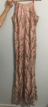 Vestido de Festa Longo Rose Gold