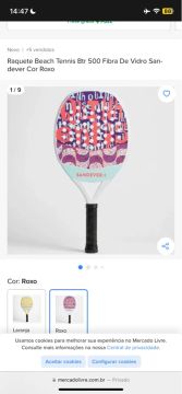 Raquete de Beach Tennis BTR 500 Fibra de Vidro - Roxa