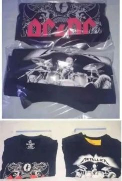 Novo camisas de rock tam G 