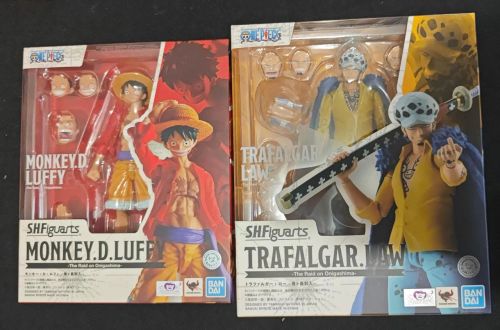 Law e Luffy Raid SHF Bandai Novos