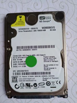 HD interno WD Scorpio 80GB