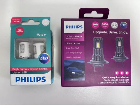 Lâmpadas LED Philips Ultinon H7/H18 + PW21 Red Intense 