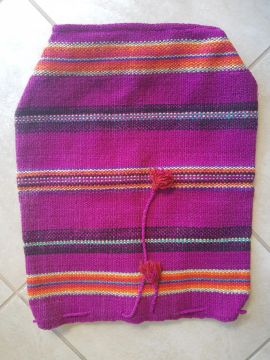 Bolsa de ombro colorida, tecelagem peruana
