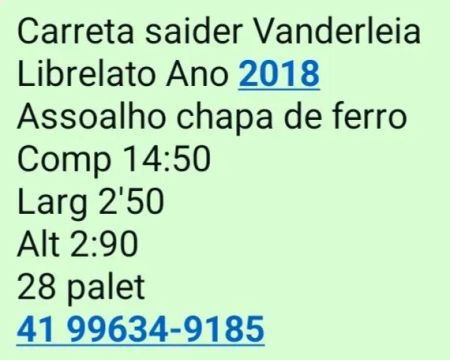 Carreta Sider 2018 