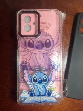 Capa Motorola G14 - novas Stitch, rosa e preto
