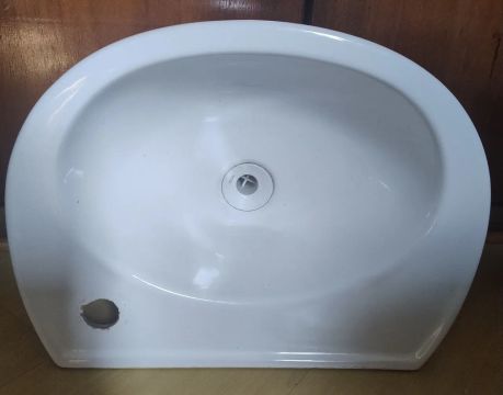 Pia de banheiro oval branca
