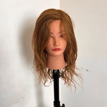 Cabeça de manequim para treino de penteado cabelo semi natural