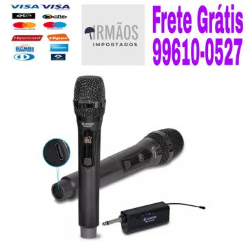 Microfone Sem Fio Duplo Recarregável UHF ON-MC820 - Onistek