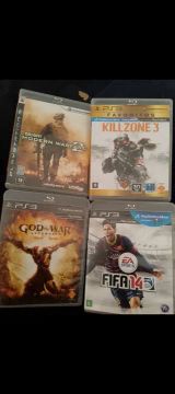 4 jogos PS3 - Modern Warfare, Killzone 3, God of War Ascension, FIFA 14