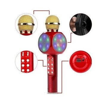 Microfone Sem Fio com Caixa de Som Bluetooth karaoke Blogueira