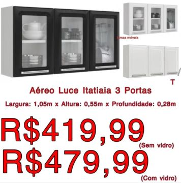 Armário Aéreo de Cozinha Itatiaia 3 Portas