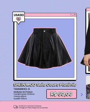 SHEIN MOD Saia couro
