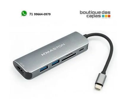 Hub Multifuncional TIpo-C 6 em 1 zhq-02 para macbook notebook dell lenovo hp