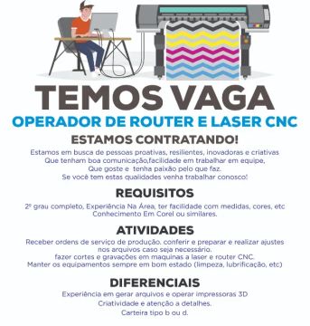 vaga operador de router e laser cnc