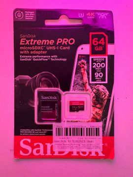 Cartão Sandisk extreme pro 64gb uhd drones cameras
