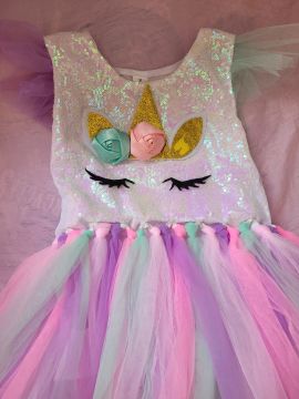Vestido de Unicórnio para Menina - XL
