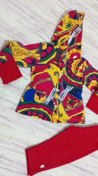 Conjunto de Roupa para Bebê - da puc - Blusa com Capuz e Calça - Tamanho 1
