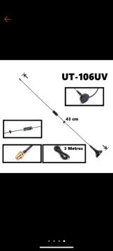 Antena VHF/UHF para rádio HT - 3 Metros