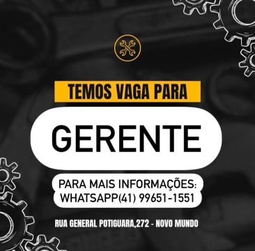 VAGA PARA GERENTE - MÁXIMA PRIME AUTO CENTER