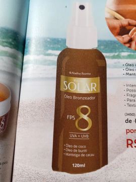 Óleo bronzeador solar FPS 8 Abelha Rainha 120ml