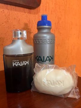 Kit Kaiak Natura - Perfume, sabonetes e garrafa Squeeze 