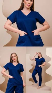 Scrubs / vestimenta hospitalar azul marinho 