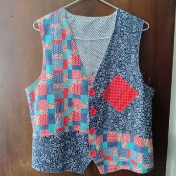 Colete quadriculado dupla face (veste dos 2 lados) Tamanho PP