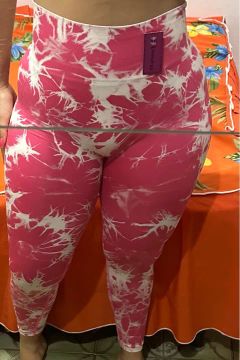 Calça Legging  Feminina  sem costura Pink Tie Dye