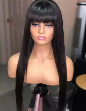 Peruca com Franja lisa- Cabelo Humano