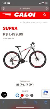 Bicicleta Caloi Supra - 15 (P) - Nova