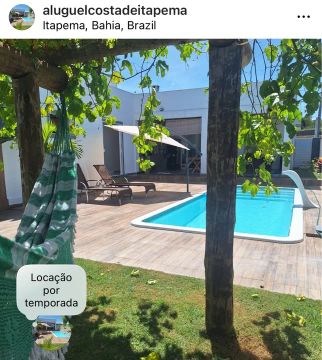 Casa de temporada em Itapema/Ba com piscina e clube privativo